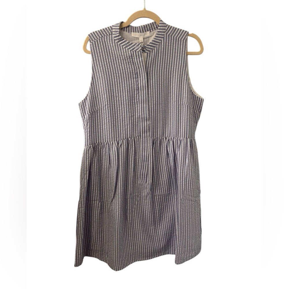 Adyson Parker Sleeveless Dark Blue Combo Dress in Size L NWT